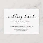 D'accompagnement Elégante carte de détails mariage noir et blanc (Devant)