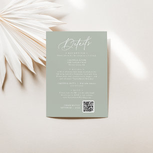 D'accompagnement Élégante carte de Mariage de charme Sage Green