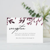 D'accompagnement Elégante carte de réception de mariage botanique (Debout devant)