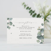 D'accompagnement Elégante Carte De Réception Eucalyptus (Debout devant)