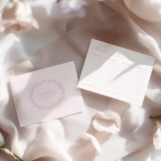 D'accompagnement Elégante carte de recette Fête des mariées rose ro