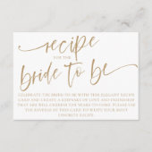 D'accompagnement Élégante carte de recette pour future mariée en ca (Devant)