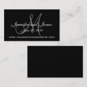 D'accompagnement Elégante carte de site Web Mariage Black Grey (Devant / Derrière)