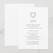 D'accompagnement Elégante carte d'info/détails coeur or rose (Devant / Derrière)