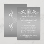 D'accompagnement Elégante carte d'information Silver White Guest (Devant / Derrière)