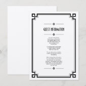 D'accompagnement Elégante carte d'insertion Mariage Art Déco Cadre  (Devant / Derrière)