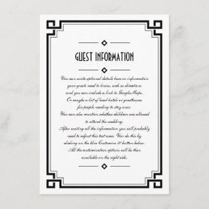 D'accompagnement Elégante carte d'insertion Mariage Art Déco Cadre