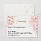 D'accompagnement Élégante carte mariage Rose (Devant / Derrière)