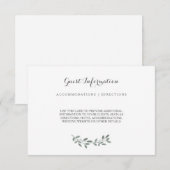 D'accompagnement Elégante Mariage Suite Eucalyptus Carte d'insertio (Devant / Derrière)