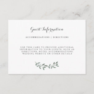 D'accompagnement Elégante Mariage Suite Eucalyptus Carte d'insertio