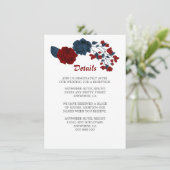 D'accompagnement Elégante marine & fleurs rouges détails carte boît (Debout devant)