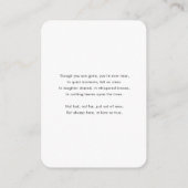 D'accompagnement En Mémoire Amoureuse Carte murale moderne (Dos)