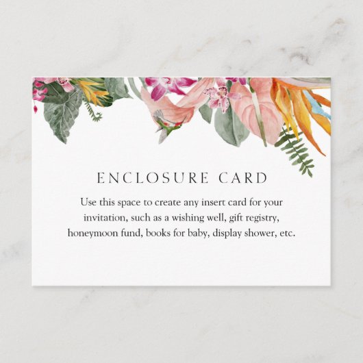 D'accompagnement Enveloppe de carte d'insertion tropicale (Devant)