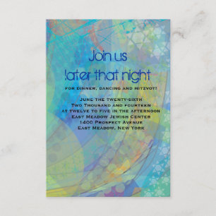 D'accompagnement ÉTOILES TEXTUEUSES Bar Bat mitzvah Carte de récept