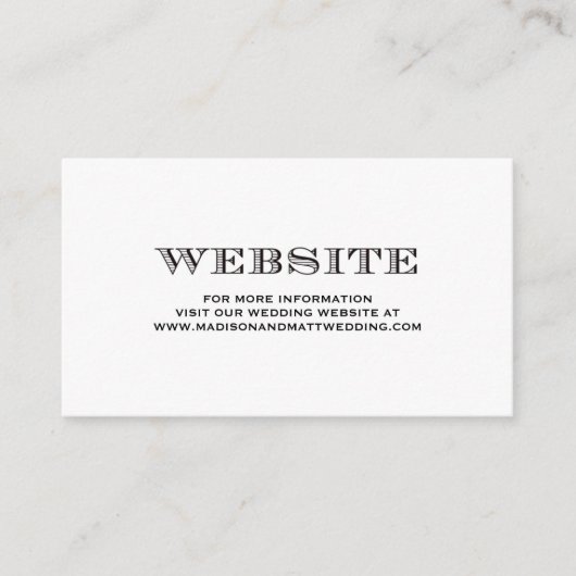 D'accompagnement Être Mariés | Carte du site web de mariage (Devant)