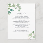 D'accompagnement Eucalyptus | Carte de détails de l'invité (Devant)