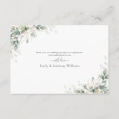 D'accompagnement Eucalyptus Floral Mariage Carte de la réception (Dos)