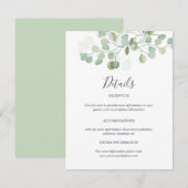 D'accompagnement Eucalyptus Mariage Carte d'information invité Insé (Devant / Derrière)