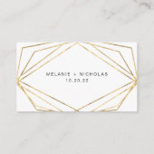 D'accompagnement Faux Gold Geometry Frame mariage RSVP carte en lig (Dos)