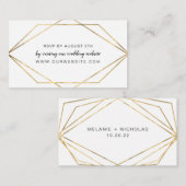 D'accompagnement Faux Gold Geometry Frame mariage RSVP carte en lig (Devant / Derrière)