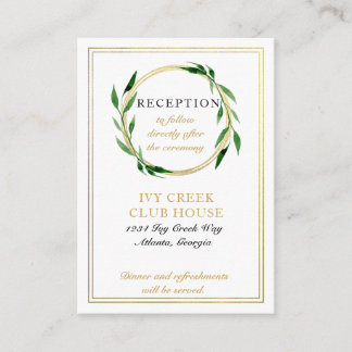 D'accompagnement Faux Golden Wreath Carte de réception de mariage