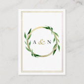 D'accompagnement Faux Golden Wreath Carte de réception de mariage (Dos)