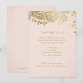 D'accompagnement Faux or blush élégante dentelle carte de détails m (Devant / Derrière)
