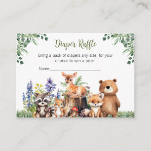 D'accompagnement Fête de Bébé en Forêt Carte de Tirage au Sort de