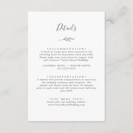 D'accompagnement Feuille minimale | Carte de boîtier en gris foncé (Devant)