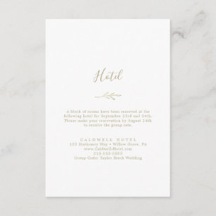 D'accompagnement Feuille minimale Carte de boîtier Gold Hotel
