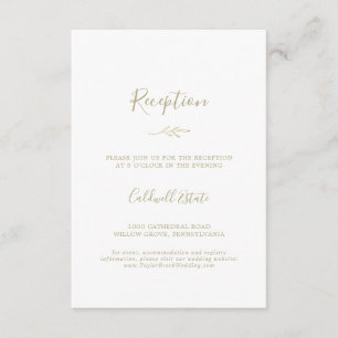 D'accompagnement Feuille minimale Carte d'insertion Gold Réceptio
