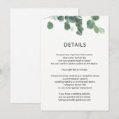 D'accompagnement Feuilles d'aquarelle détails mariages carte d'info (Devant / Derrière)