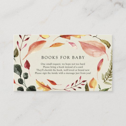 D'accompagnement Feuilles d'automne Livres pour Baby insert carte (Devant)
