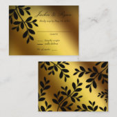 D'accompagnement Feuilles Gold de la carte de réponse mariage (Devant / Derrière)