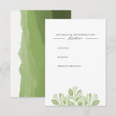 D'accompagnement Feuilles verts | Carte d'information sur l'aquarel (Devant / Derrière)