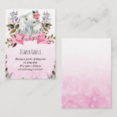 D'accompagnement fille d'éléphant rose Diaper Carte d'enceinte de r (Devant / Derrière)