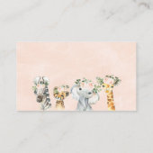 D'accompagnement Filles Safari Animaux Diaper Carte Raffle Insertio (Dos)