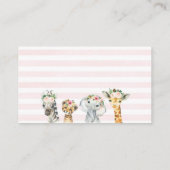 D'accompagnement Filles Safari Animaux Diaper Carte Raffle Insertio (Dos)