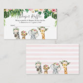 D'accompagnement Filles Safari Animaux Diaper Carte Raffle Insertio (Devant / Derrière)