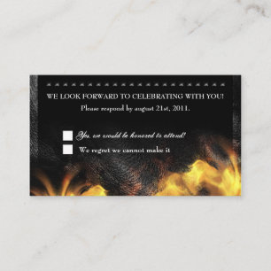 D'accompagnement Flammes & Studs en cuir Carte de réception RSVP