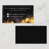 D'accompagnement Flammes & Studs en cuir Carte de réception RSVP (Devant / Derrière)