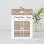 D'accompagnement Fleur blanche, carte de bingo en papier kraft rust (Debout devant)