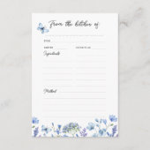 D'accompagnement Fleur Sauvage Bleue Carte de Recette Florale Délic (Devant)