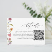 D'accompagnement Fleur sauvage Floral QR Code Mariage Détails Carte (Debout devant)