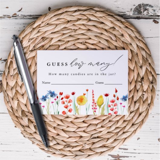 D'accompagnement Fleur sauvage Frontière Devinez Combien De Carte D