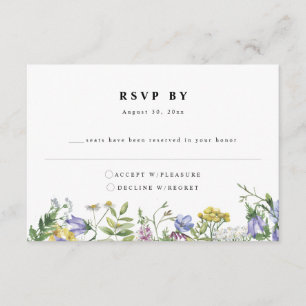 D'accompagnement Fleur sauvage Garden Boho Wedding Carte RSVP