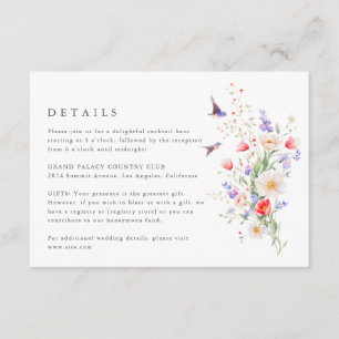D'accompagnement Fleur sauvage Spring Détails Mariage Carte de boît