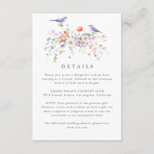 D'accompagnement Fleur sauvage Spring Détails Mariage Carte de boît