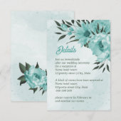 D'accompagnement fleurs bleues vert mariage carte d'enceinte (Devant / Derrière)