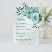 D'accompagnement fleurs bleues vert mariage carte d'enceinte (Debout devant)